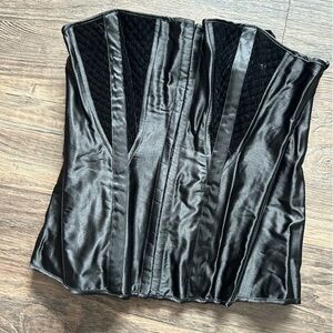 Frederick’s of Hollywood Black Satin Corset Top Large 36